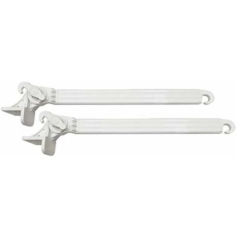 TENDAGGIMANIA Bracci per Tenda da Sole A Caduta 1 COPPIA -con Supporti in Acciaio - Ricoperti in PVC - Regolabile a 180°- Misura 50 cm - Colore Bianco