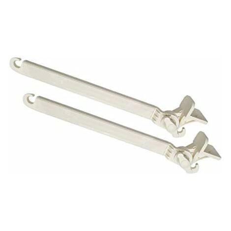 TENDAGGIMANIA Bracci per Tenda da Sole A Caduta 1 COPPIA -con Supporti in Acciaio - Ricoperti in PVC - Regolabile a 180°- Misura 70 cm - Colore Avorio