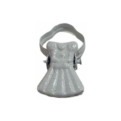 TENDAGGIMANIA Pinze per tende - Mollette per tende da interno - Pinzettone stile barocco - PZ 10 - Colore Bianco