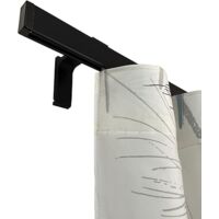 TENDAGGIMANIA Binario Tenda Soffitto/ Parete Piatto Moderno -Ideale anche per Tenda Wave - Con Giunzione Centrale-Completo di Tappi e Supporti -Misura: 260 cm - Colore Nero