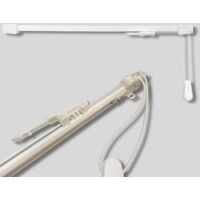 Binario per Tende Lineare in Alluminio Bianco, Movimento a Corda, Attacco Soffitto/ Parete - Completo di Tutti Gli Accessori - Lunghezza: 150 CM