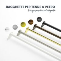 TENDAGGIMANIA Bacchette Tende Pressione 1 COPPIA -Bacchetta a molla Estensibile Tende senza Forare in Ferro COLORE NICHEL SATINATO -MISURA 50/63CM- Astine per Tende a Finestra FORTE TENUTA E PRESSIONE