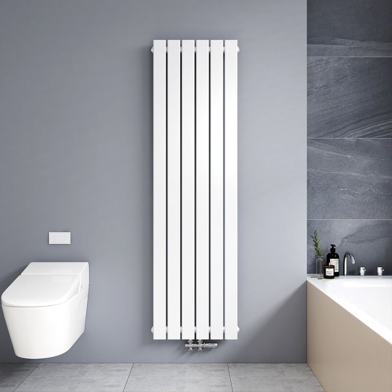 Meykoers Radiador de Agua caliente Vertical 1600 x 460mm Blanco plano Radiador - 850 Vatios