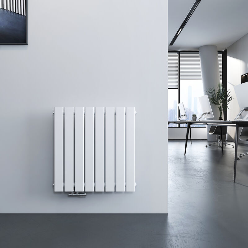 Meykoers Radiador de Diseño Horizontal Blanco plano Radiador 630 x 620mm Monocapa - 450 Vatios