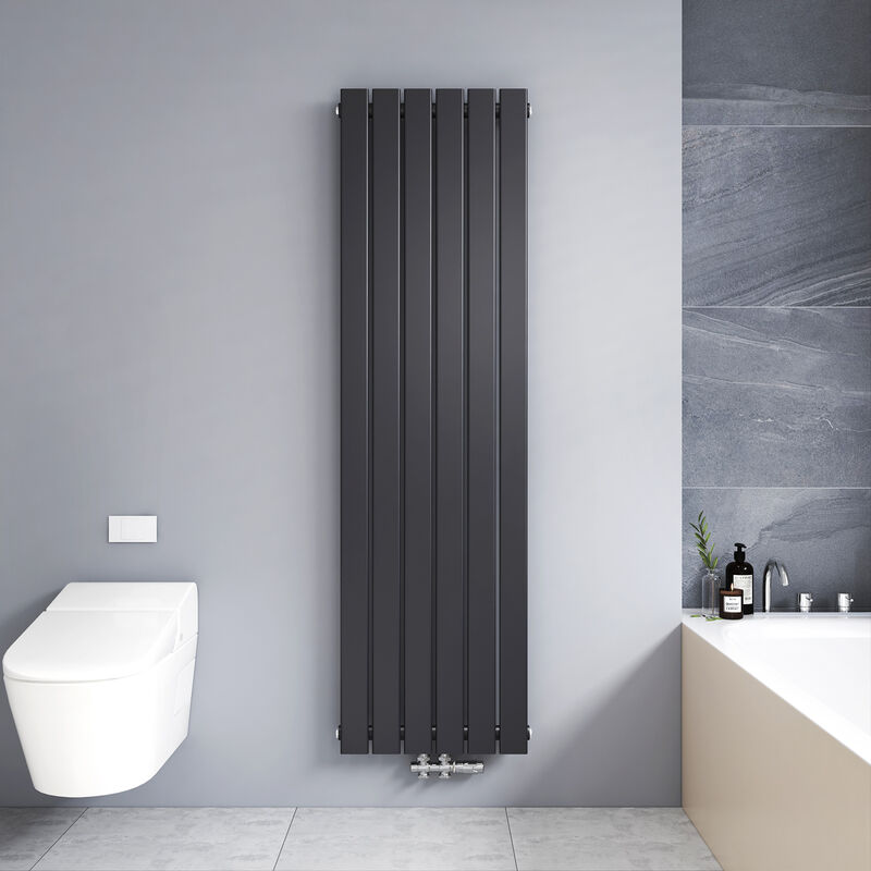 Meykoers Radiador de Agua caliente Vertical 1600 x 460mm Antracita plano Radiador - 850 Vatios