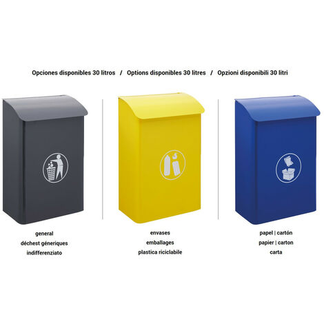 Gepantserde Drievoudige Afvalemmer van Staal - 45 L (3 x 15 L) voor Efficiënte
