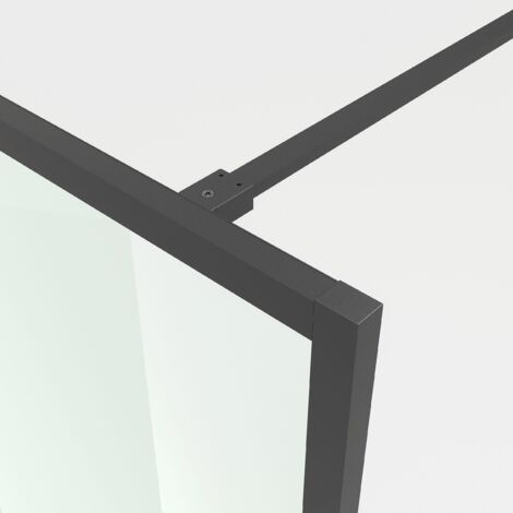 Walk-In Duschtrennwand 90 X 190 Cm – Aus Gehärtetem Klarglas, Schwarzes Profil, Mit Stabilisator