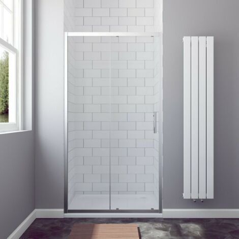 Duschabtrennung Schiebetür Duschwand Glas Dusche Nischentür Duschtür aus Einscheiben-Sicherheitsglas (ESG) 8 mm mit Lotus-Effekt Nano Beschichtung 130x185 cm