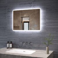 LED Badspiegel mit Beleuchtung 80x60 cm Badezimmerspiegel, Antibeschlag, Touch /Wandschalter