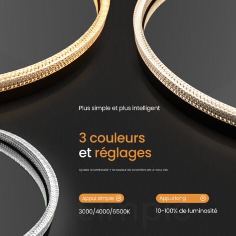 EMKE Miroir Lumineux Salle de Bain LED avec Tactile et Anti-Buée - Miroir de Salle de Bain rond 60cm Cadre Noir, 3 Tons de Lumière Chaude/Froide/Neutre, Cadre en Cristal d'Acrylique