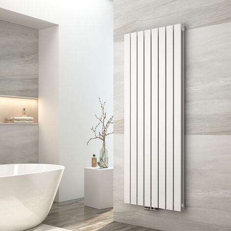 EMKE Radiateur eau chaude en acier Radiateur Double couche Tube plat Montage mural Blanc 160x62cm