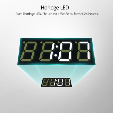 EMKE Miroir lumineux salle de bain rond diamètre 60cm Cadre Doré, Miroir LED avec Interrupteur Tactile, Anti-buée, Horloge et Temperature, Lumière Neutre