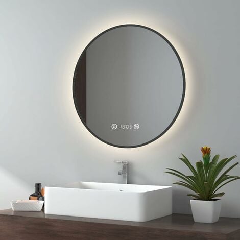 Miroir LED Lumineux 50x60 cm de Salle de Bain Mural AmbientLine avec  éclairage Blanc Froid 7000K