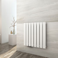 EMKE Radiateur eau chaude en acier Radiateur Double couche Tube plat Montage mural Blanc 63x62cm