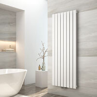 EMKE Radiateur eau chaude en acier Radiateur Double couche Tube plat Montage mural Blanc 160x62cm