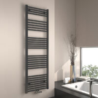 EMKE Sèche-serviette eau chaude, Radiateur sèche-serviettes raccordement central Anthracite 160x50cm 654 Watts