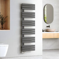 EMKE Sèche-serviettes à Eau Chaude Panneau Plat, Sèche-serviettes connexion latérale pour, Anthracite 1599x500mm 794Watts