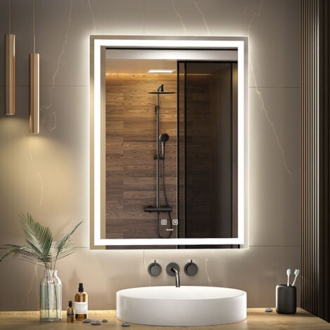 Paco Home Spiegel Schminkspiegel mit Beleuchtung Badezimmer Beleuchtung Rund Typ (Ø50cm) 7, Indirekte