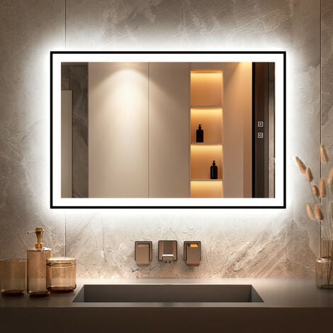 GANPE LED Badezimmerspiegel, Make-up Kosmetikspiegel Wandmontage