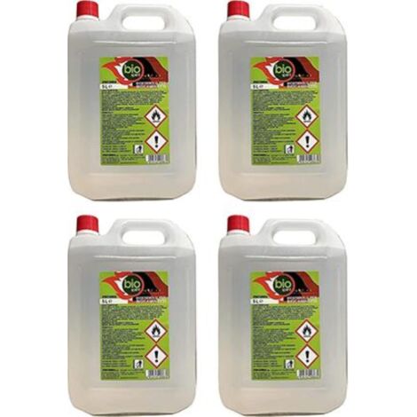 4 pieces - 5 litres - Bioethanol combustible poeles Bio Sprint inodore sans fumee naturelle sans soufre