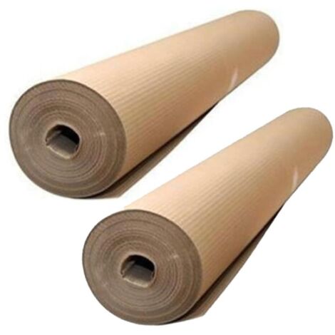 Lot de 2 rouleaux de carton ondulé 1m x 45m – Protection sols rénovation – Carton double couche absorbant chocs – Fabriqué en Italie