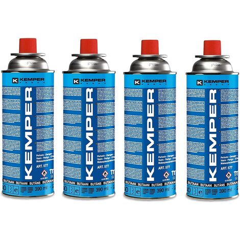 Emballage 4 Cartouches Gaz Butane Kemper 390 ML
