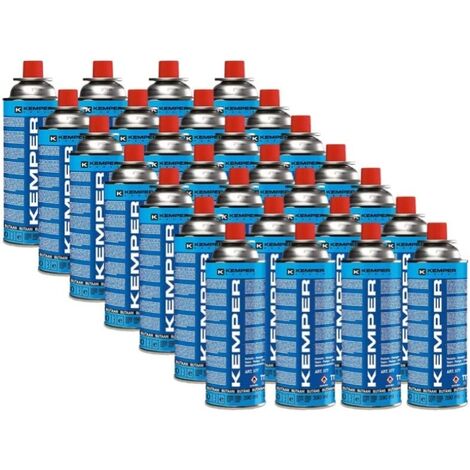 Kemper – Pack de 28 cartouches gaz butane 390 mL – Pour petits fourneaux camping – Alimentation poêles et lampes – Torches de camping