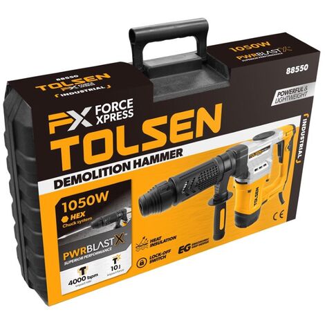 DEMOLITIONNEUR A BROCHE HEXAGONALE 1050W 10J TOLSEN