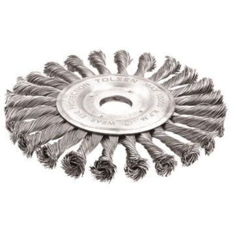 BROSSE CIRCULAIRE EN ACIER AVEC FILS TORSADE'S 150MM TOLSEN (1/2)