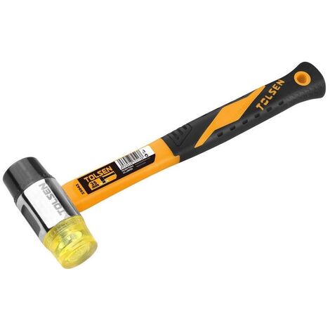 Marteau maillet tête PVC 35 mm – Manche en fibre de verre – Pour surfaces délicates – Frappe sans éclat – Tolsen