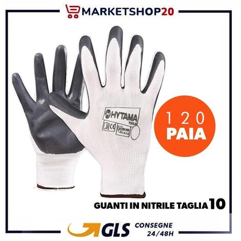 Paire De Gants De Travail Enduits Nitrile - Taille 8 - Résistants Et Légers