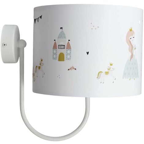 Lampe de la lampe de chambre pour enfants Souces rêves 1XE27 max.40W PVC  avec pression de couleur UV blanc, Multi-couleur H: 27cm Ø22.5 cm Dimmable