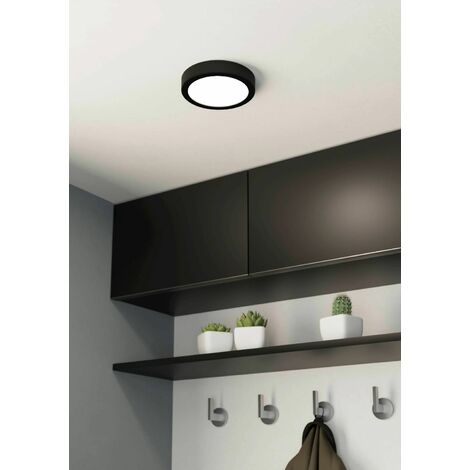 Eglo Fueva 5 plafonnier LED carré 20,5W blanc chaud noir
