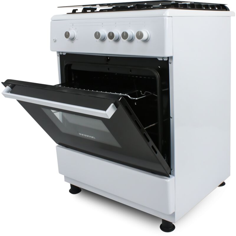 Cocina de Gas Natural, Butano con Horno Infiniton CC6660BLHE - Blanco , 4 Fuegos, ancho 60cm