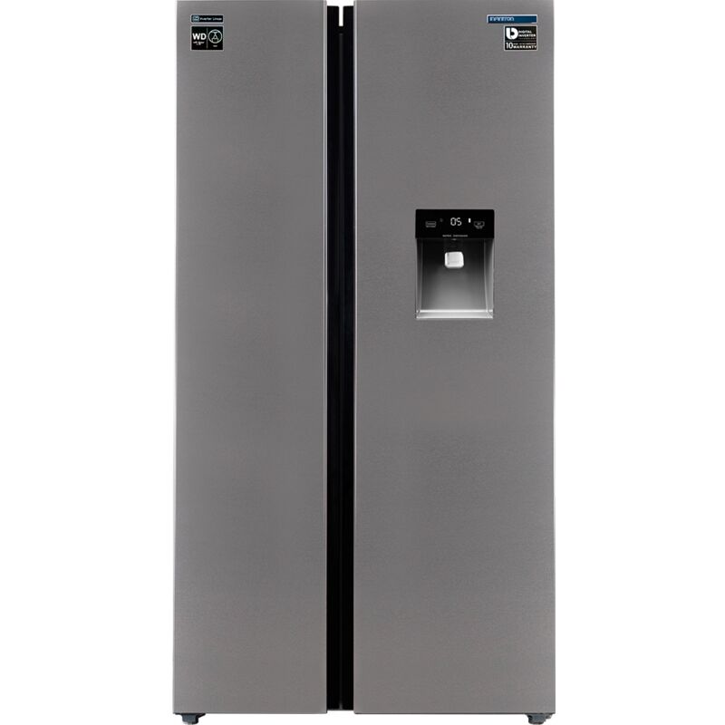 Frigorífico Americano Side By Side Infiniton SBS-471XA - Inox , 1,76m, 503 litros,No Frost, Dispensador de Agua, A+/ F