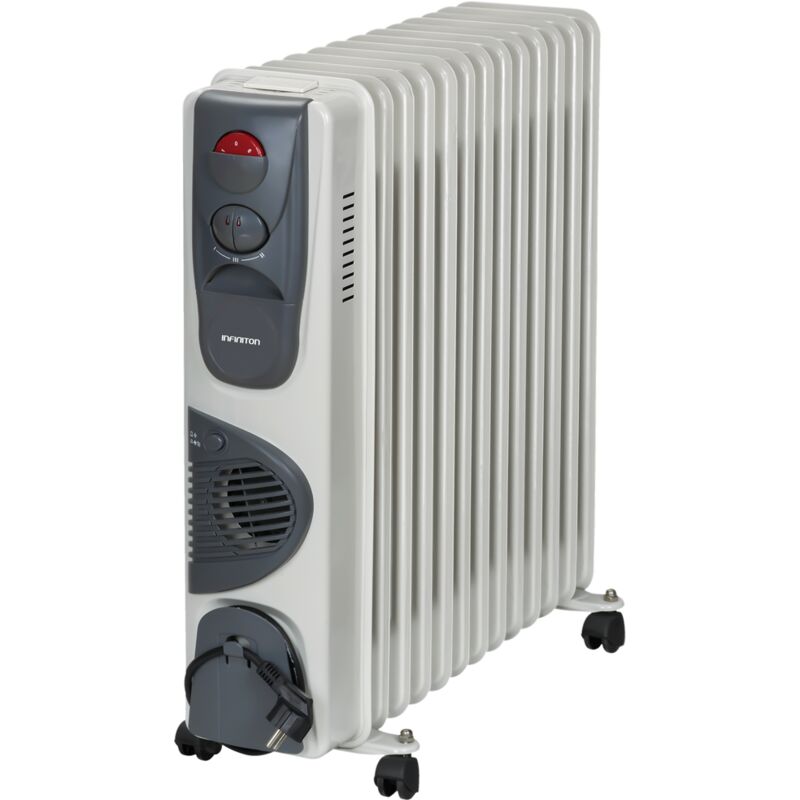 Radiador de aceite con ventilador Infiniton HOT-300 - 3000W, 3 niveles de potencia, función Turbo