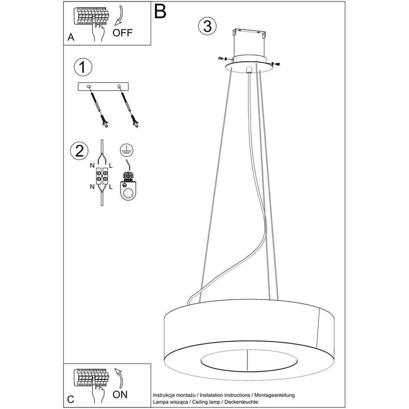 Lampada a sospensione SATURNO 90 nero L: 90, B: 90, H: 110, E27, dimmerabile