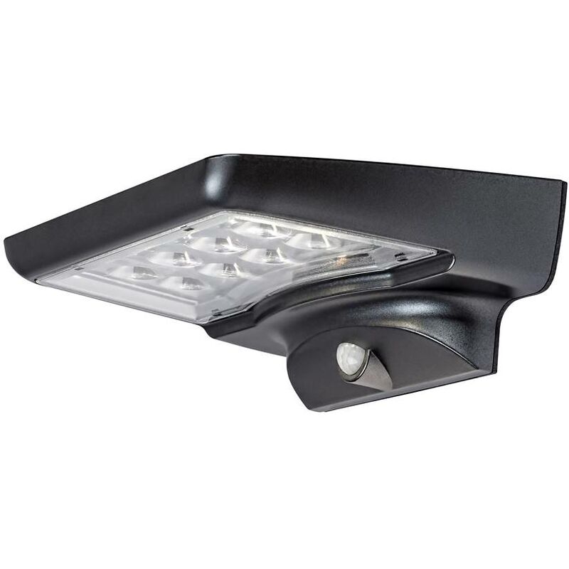 Lampada a parete Moselle Plastica LED nero LED 4W IP44 4000K L: 19 cm B: 15  cm H: 7 cm con sensore