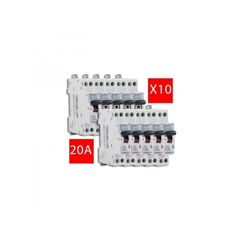 Disjoncteur Phase+Neutre DNX³4500 6kA arrivée et sortie borne à vis - 1P+N 230V 20A courbe C - 1 module