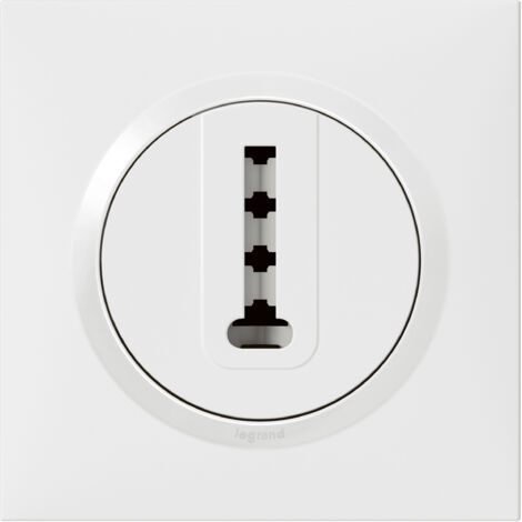 Legrand - Prise téléphone en T dooxie livrée avec plaque carrée blanche - emballage blister