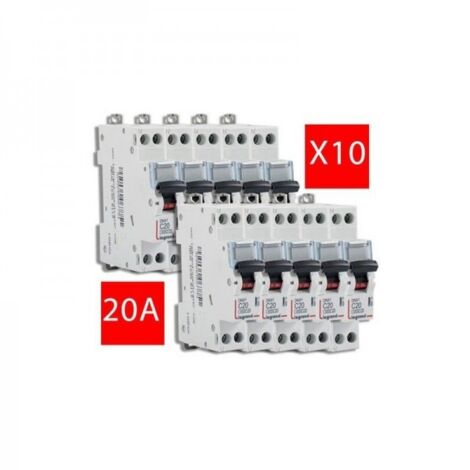 Disjoncteur Phase+Neutre DNX³4500 6kA arrivée et sortie borne à vis - 1P+N 230V 20A courbe C - 1 module