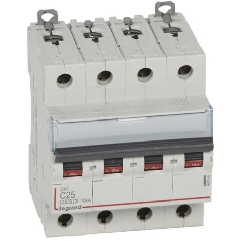 Disjoncteurs DX3 6000 - Tétrapolaires - 400V - Vis/Vis - Legrand - 25A - 407900