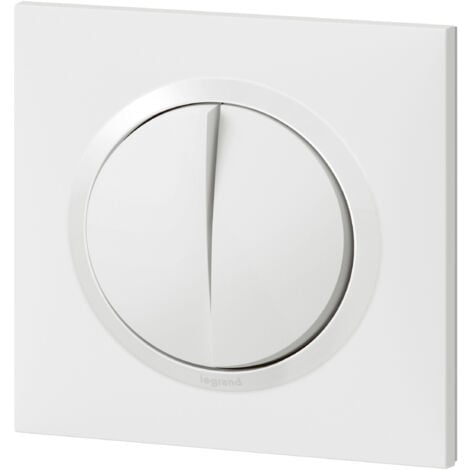 Legrand - Double interrupteur ou va-et-vient dooxie 10AX 250V livré avec plaque carrée blanche