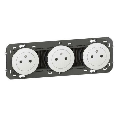 Legrand – Prise de courant 3x2P+T 600333 – Intensité 16A – Tension 250V – IP20 – Montage encastré ou saillie – Finition blanche élégante