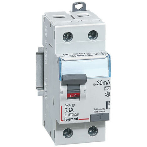 Interrupteurs différentiels bipolaire à vis Legrand - 63A / 30mA / Type A - 411556