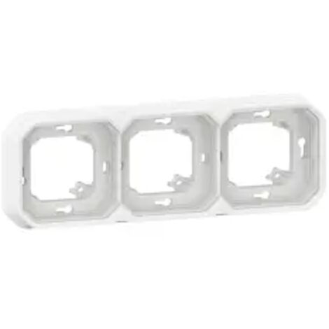LEGRAND PLEXO SUPPORT PLAQUE ENCASTRÉ 3 POSTES À COMPOSER ÉTANCHE BLANC IP55 - 069698L
