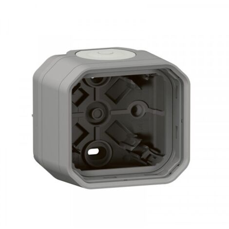 Legrand – Boîte de dérivation étanche 1 poste – 2 embouts à membrane amovibles – 1 entrée – gris – Pour chantiers humides (1/7)