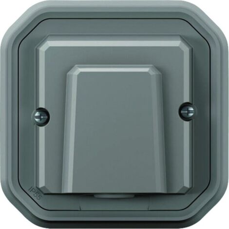 Sortie de câble étanche avec serre câbles Ø5mm à 13mm Plexo 16A 250V IP55 livrée complète fixation en encastré - gris (1/2)