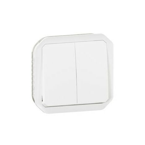 Double Interrupteur ou va-et-vient étanche - composable - Blanc - 069625L - Plexo - Legrand