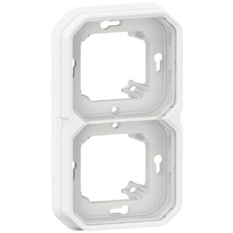 Support plaque pour montage encastré - 2 postes - Composable - IP55 - Plexo - Blanc - 069694L - Legrand